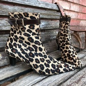 Franco Sarto leopard booties size 8